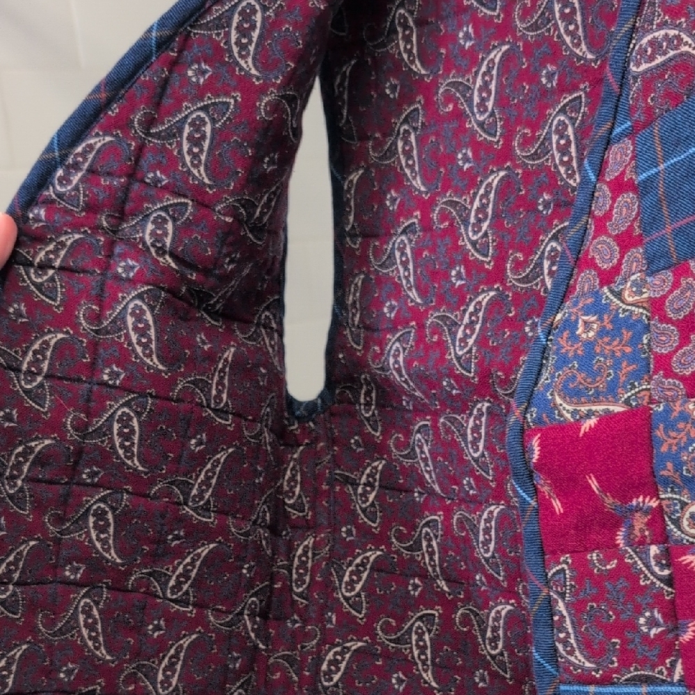 Patchwork Vest In Red And Blue - image 4